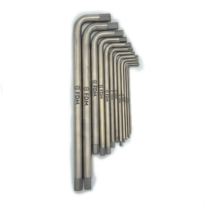 Titanium Long Allen Key Set – 12‑Piece Metric, MRI‑Safe | FDM Enterprises Titanium Allen Keys
